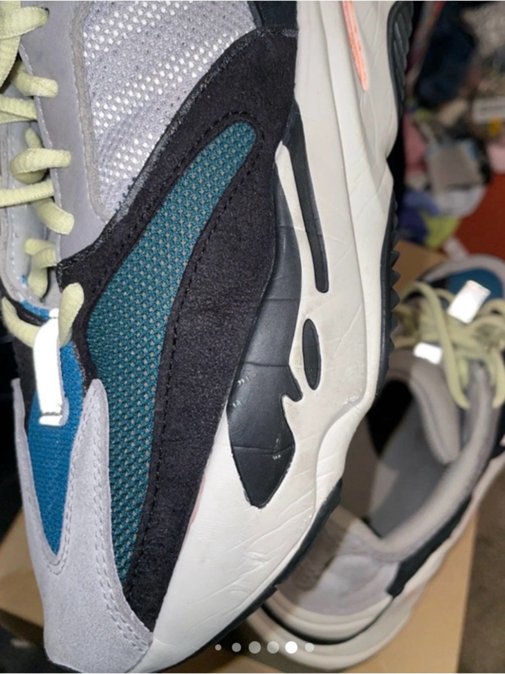 Yeezy Kids Sneakers in Gray, Blue, Black & Cream - Picture 11 of 12